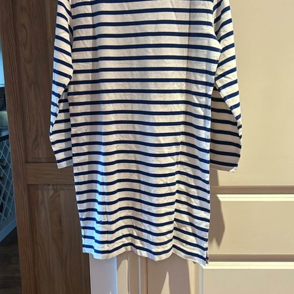 NWT EVERLANE XS organic cotton white and blue striped pull over dress - Picture 10 of 10